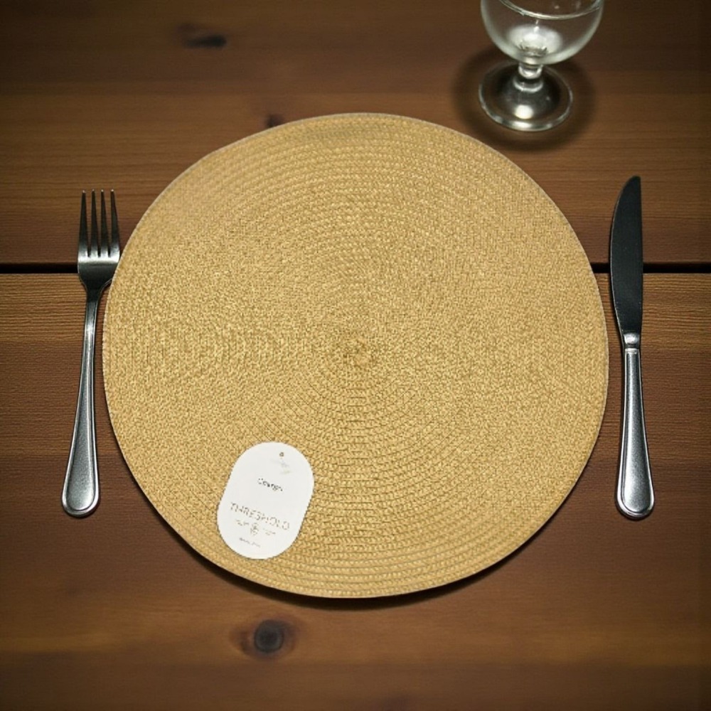 Threshold Lot of 8 Charger Placemats 15" Round Golden Yellow